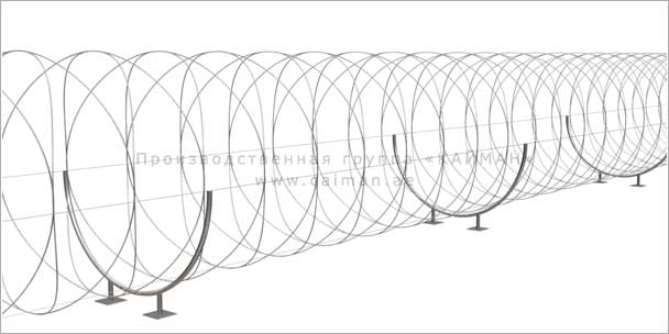 Спиральный барьер СББ Егоза-Супер 1500 мм, монтаж по земле